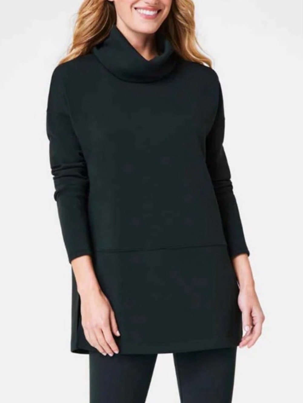 SPANX AirEssential Green Cowlneck Tunic Pullover Sweater Turtleneck Women's M